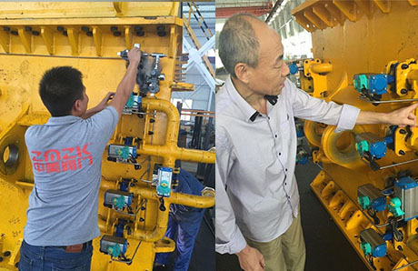 中美技術為上工機械公司設備安裝氣動蝶閥